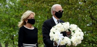 Joe Biden makes first public appearance since March 15